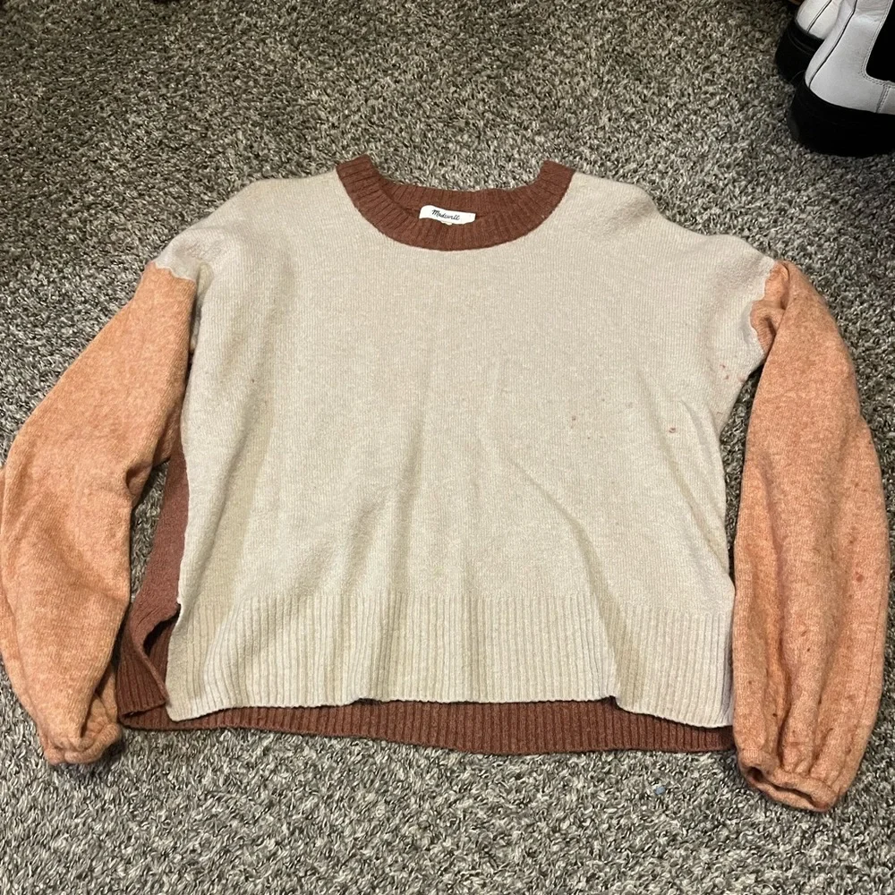 MADEWELL// COLOR BLOCK SWEATER - Picture 2 of 4